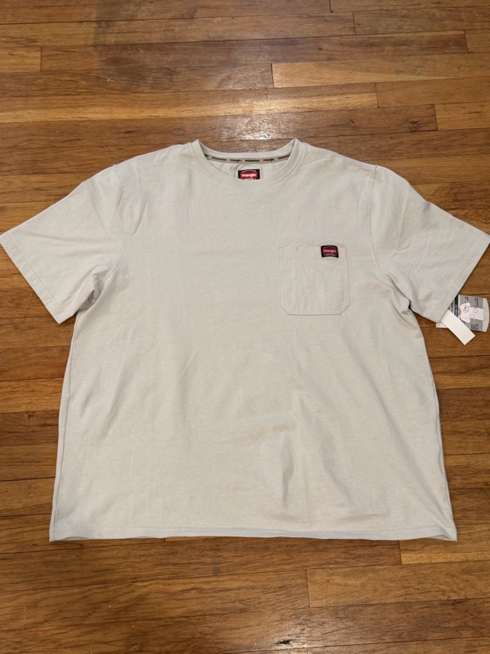 Wrangler Men’s Short Sleeve Pocket Tee — Light Cream